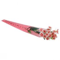 Artikel Blomsterpose med hjerter pink Til en rose 50cm 50stk