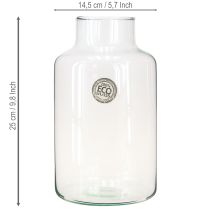 Artikel Blomstervase glas dekorativ vase med hals klar Ø14,5cm H25cm