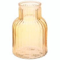 Artikel Blomstervase glas i orange retro riller Ø13,5cm H20cm