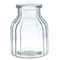 Artikel Blomstervaser glasriller design blå Ø11cm H14,5cm 2 stk.