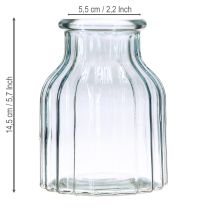 Artikel Blomstervaser glasriller design blå Ø11cm H14,5cm 2 stk.