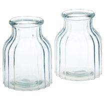 Artikel Blomstervaser glasriller design blå Ø11cm H14,5cm 2 stk.