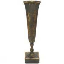 Gulvvase metal guldgrå vase antik look Ø15,5cm H57cm