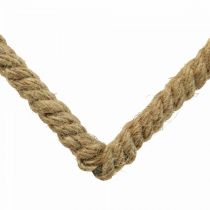 Boho stil, hjerte metal ring dekorativt ring jute bånd B23cm 4 stk