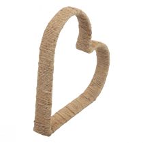 Artikel Boho stil, hjerte metal ring dekorativt ring jute bånd 30cm