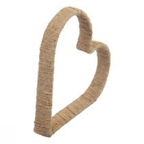 Artikel Boho stil, hjerte metal ring dekoration jute bånd 30cm