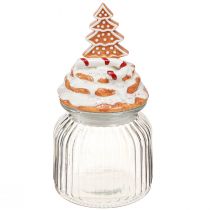 Artikel Julebonbonniere glas, gran kagedåse Ø11cm H21cm