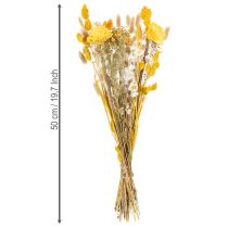 Artikel Tørret blomsterbuket med roser lavet af Sola-træ. Elegant buket til naturlig boligdekoration. 50 cm.