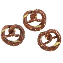 Artikel Kringlepynt drys dekoration brun mini kunstkringler 4cm 6 stk