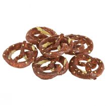 Artikel Kringlepynt drys dekoration brun mini kunstkringler 4cm 6 stk