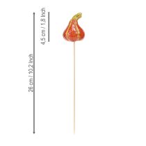 Artikel Farverige mini græskar på pind keramikdekoration 5-6,5 cm 3 stk.