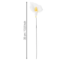 Artikel Kunstig calla med gul støvdrager, dekorative blomster, 35 cm, 10 stk.
