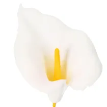 Artikel Kunstig calla med gul støvdrager, dekorative blomster, 35 cm, 10 stk.