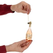 Artikel Juletræspyntsæt, champagneglas og champagneflaske, julepynt, 14 cm, 2 stk.