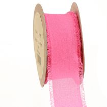 Artikel Chiffonbånd pink neon stofbånd med frynser 40mm 15m