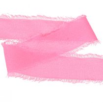 Artikel Chiffonbånd pink neon stofbånd med frynser 40mm 15m