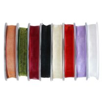 Chiffon bånd organza bånd 15mm 20m forskellige farver