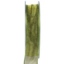 Artikel Chiffon bånd organza bånd dekorationsbånd organza grøn 25mm 20m