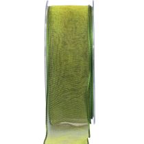 Artikel Chiffon bånd organza bånd dekorationsbånd organza grøn 40mm 20m