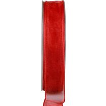 Artikel Chiffon bånd organza bånd dekorative bånd organza rød 25mm 20m