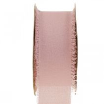 Chiffonbånd pink stofbånd med frynser 40mm 15m