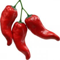 Rød chilipeber deco maddummy 9cm 3stk på gren