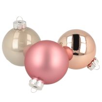 Artikel Juletræskugle glas pink creme Ø60mm 24 stk