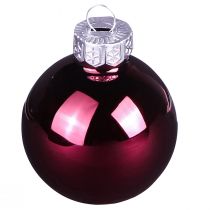 Artikel Juletræskugler glastrækugler Berry Mix Ø5cm 24 stk Berry pink beige creme skinnende