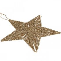 Artikel Juletræspynt, adventspynt, stjernevedhæng gyldent B20,5 cm 6 stk.