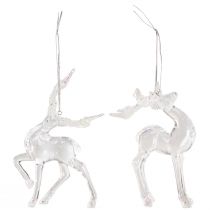 Artikel Juletræspynt rådyr dekorativ figur akryl 12,5/15cm 2stk