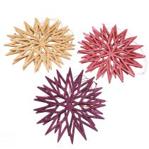 Artikel Juletræspynt, snefnug, trædekoration, skandinavisk stil, 15 cm, 8 stk.