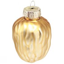 Artikel Juletræspynt Juleguld valnød 3x6cm 6 stk