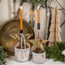 Artikel Juletræspynt, adventspynt, stjernevedhæng gylden B30cm 4 stk