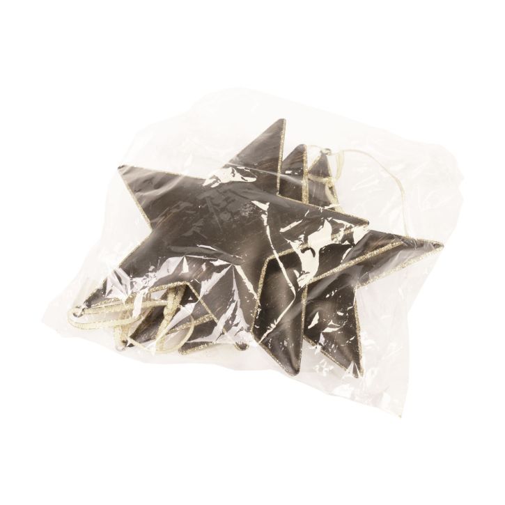 Artikel Juletræspynt dekoration stjerne metal sort guld Ø15cm 3 stk