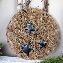 Artikel Juletræspynt dekoration stjerne metal sort guld Ø15cm 3 stk
