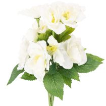 Artikel Kunstig juleroseblomstbuket, hvid, kunstig juledekoration