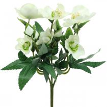 Artikel Juleroser hvid dekorativ buket kunstige blomster julearrangement 27cm
