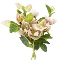 Artikel Kunstig juleroseblomstdekoration, 30 cm bundt med 4 stk.