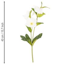 Artikel Julerose kunstig blomst hvid dekorativ kunstig blomsterbuket, 40 cm, 4 stk.