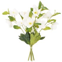 Artikel Julerose kunstig blomst hvid dekorativ kunstig blomsterbuket, 40 cm, 4 stk.
