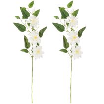 Artikel Kunstig klematisgren med blomster til elegant og vedligeholdelsesfri dekoration, 81 cm, 2 stk.