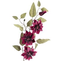 Artikel Klematis kunstig 3 blomster kunstige blomster Bordeaux 81cm 2 stk