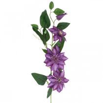 Kunstig klematis, silkeblomst, dekorativ gren med klematisblomster violet L84cm