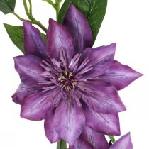 Kunstig klematis, silkeblomst, dekorativ gren med klematisblomster violet L84cm