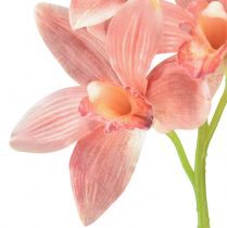 Artikel Cymbidium orkidé kunstig 5 blomster fersken 65cm