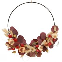 Artikel DIY boksring med tørrede blomster løkke halmblomster Ø30cm
