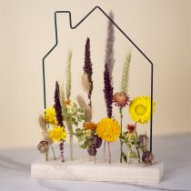 Artikel DIY kasse blomsterstang med tørrede blomster hus 34,5×24,5cm