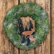 DIY kasse moskrans vinter skovdørkrans jul Ø34cm