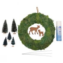 DIY kasse moskrans vinter skovdørkrans jul Ø34cm