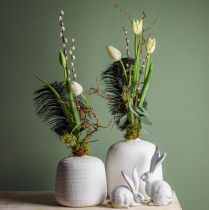 Artikel Keramikvase, dekorative vaser hvid Ø15cm H14,5cm sæt med 2 stk